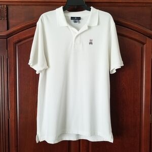 Psycho Bunny White Pima Cotton  Polo Shirt Size L